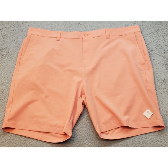 Travis Mathew Golf Chino Shorts Mens 42 Coral Performance Stretch Slash Pockets